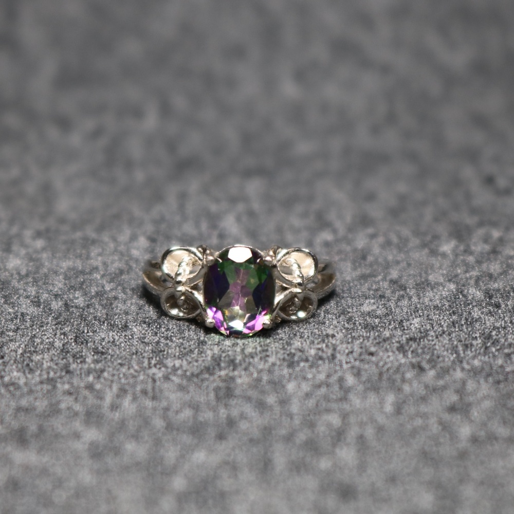 925 Sterling Silver Multi Colored Lab Created Top… - image 1